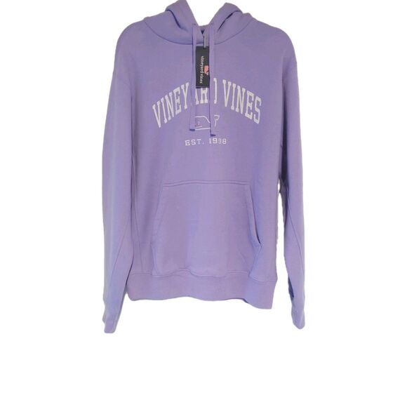 Vineyard Vines New Vintage Whale essential Hoodie M Purple MSRP $128 - Picture 1 of 8